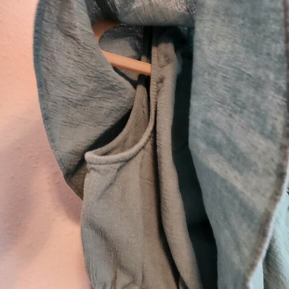 Free People Go For Drama Ruffled One Shoulder Green Top Size Small - Picture 5 of 8